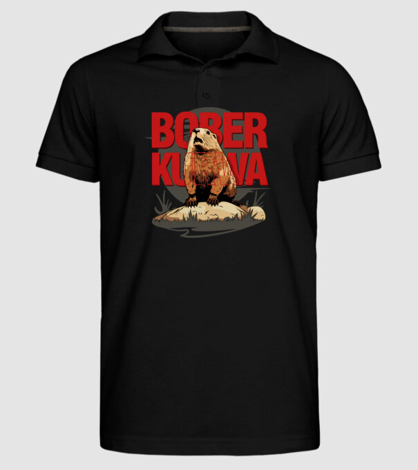 BOBER model negru pe tricou