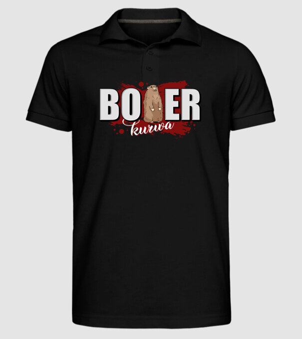 Bober Kurwa model negru pe tricou