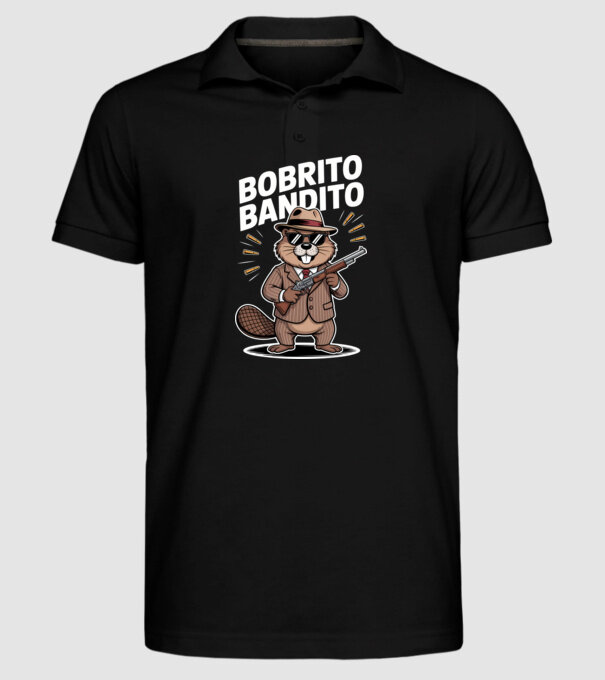 Bobrito Bandito model negru pe tricou