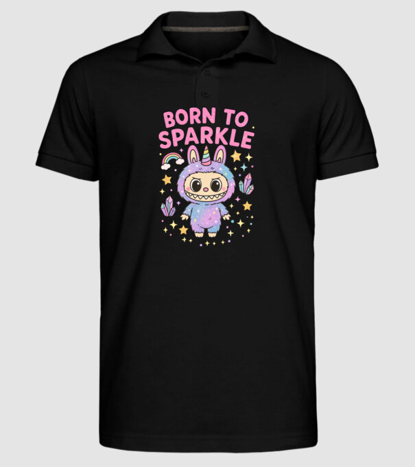 Born to sparkle model negru pe tricou