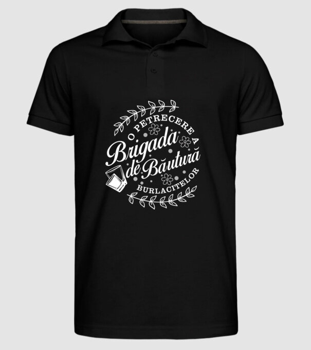 Brigada de băutură model negru pe tricou