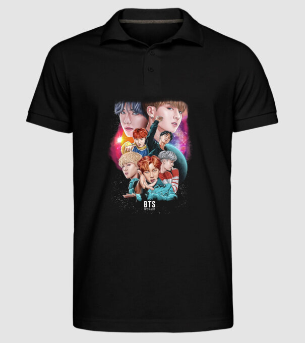 BTS POSTER model negru pe tricou
