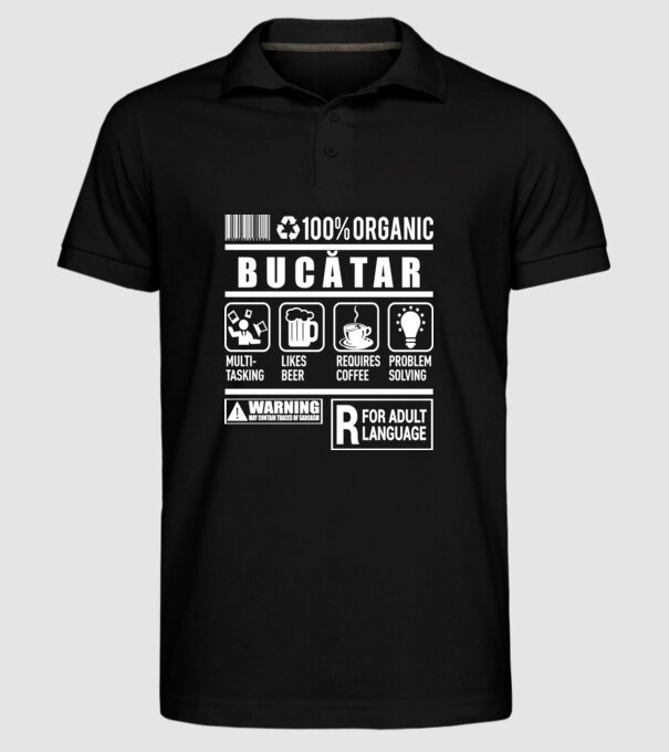 BUCĂTAR model negru pe tricou