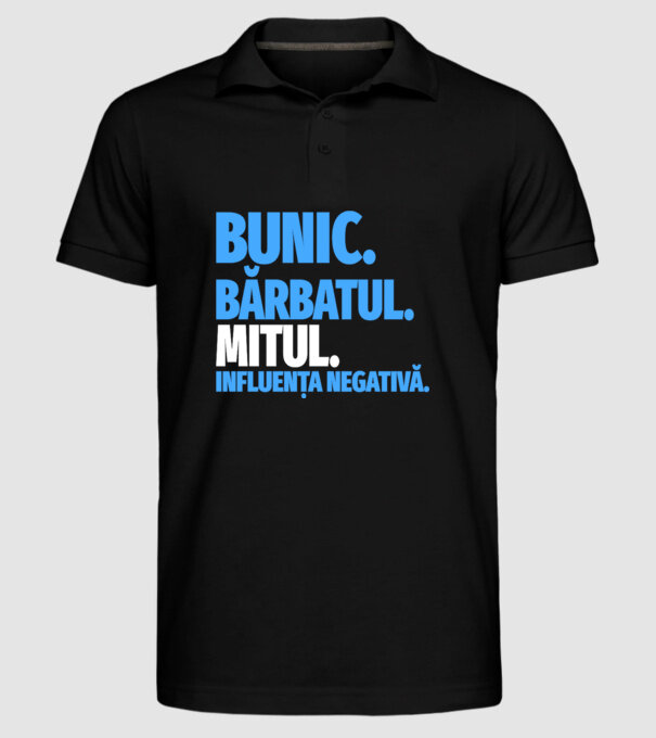 Bunic model negru pe tricou