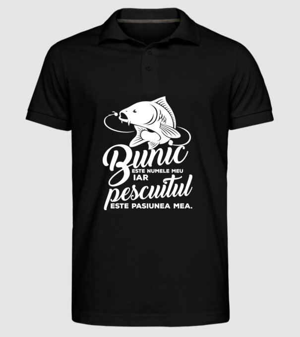 Bunic este numele meu, iar pescuitul este pasiunea mea model negru pe tricou