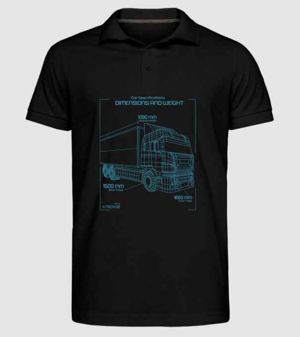 Camioane model negru pe tricou