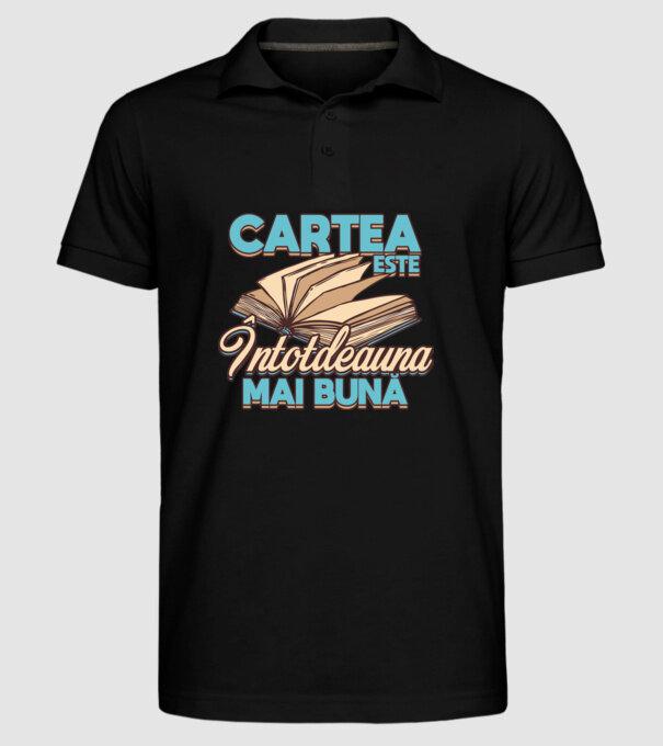 Cartea este ÎNTOTDEAUNA mai bună D7556260-01 model negru pe tricou