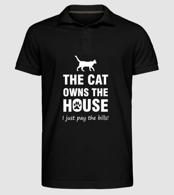cat own model negru pe tricou