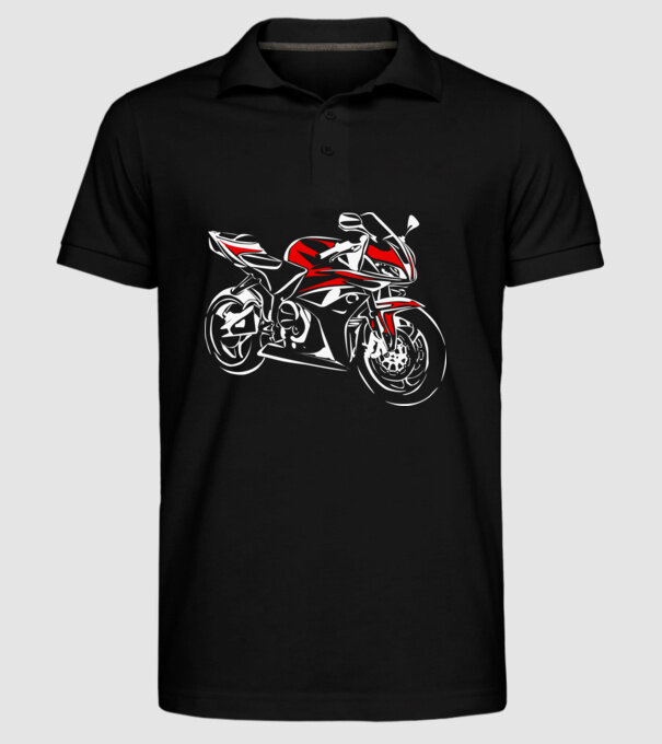 CBR600rr model negru pe tricou