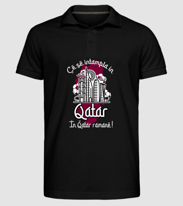Ce se întâmplă în Katar model negru pe tricou