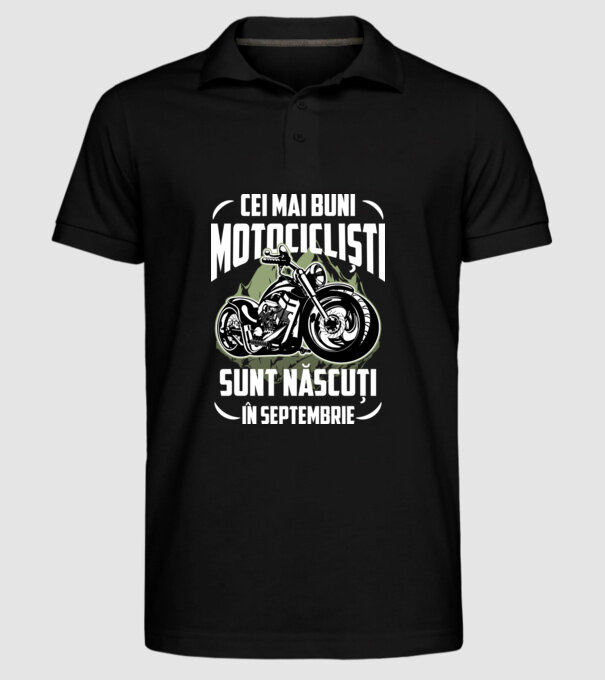 Cei mai buni motocicliști sunt născuți în Septembrie model negru pe tricou