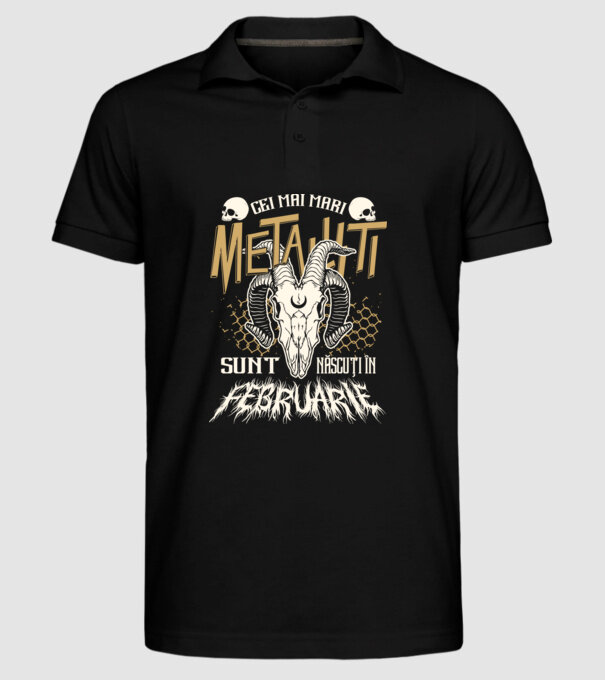 Cei mai mari metaliști sunt născuți în februarie. model negru pe tricou