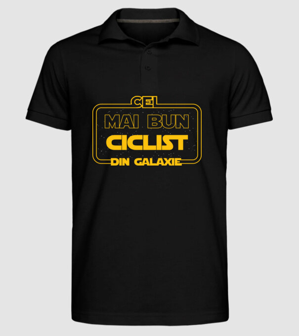 Cel mai bun ciclist din galaxie model negru pe tricou