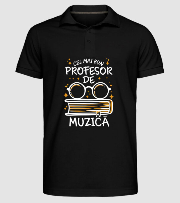 Cel mai bun profesor muzică model negru pe tricou