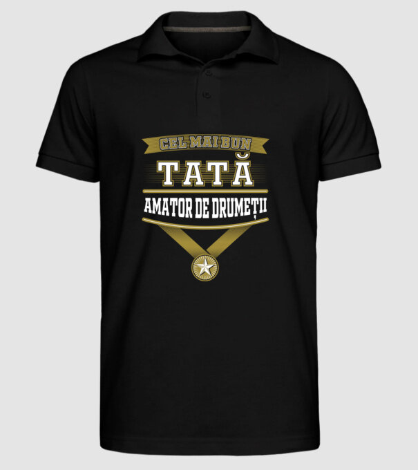 Cel mai bun tată amator de drumeții model negru pe tricou