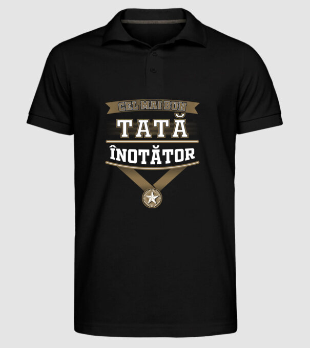 Cel mai bun tată înotător model negru pe tricou