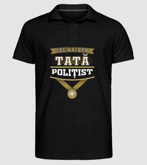 Cel mai bun tată polițist model negru pe tricou
