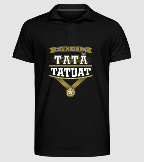 Cel mai bun tată tatuat model negru pe tricou