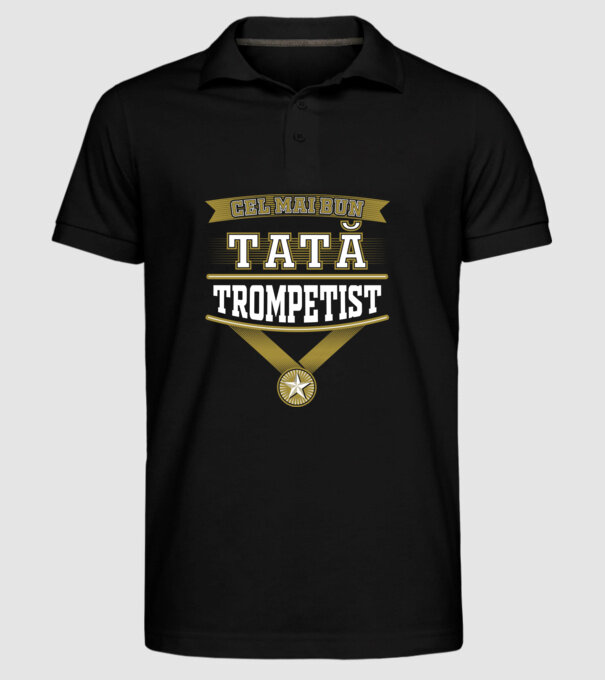 Cel mai bun tată trompetist model negru pe tricou