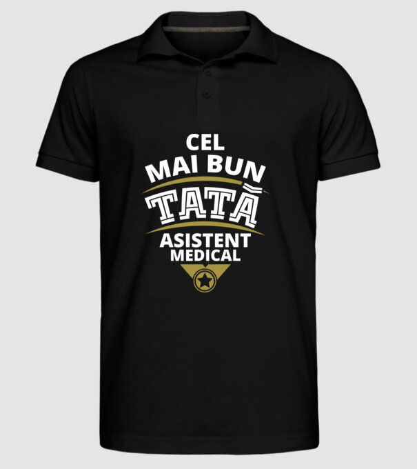 Cel mai bun tată asistent medical model negru pe tricou