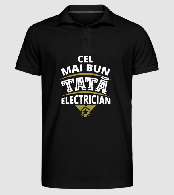 Cel mai bun tată electrician model negru pe tricou