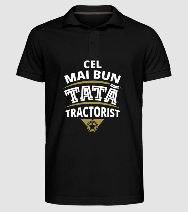 Cel mai bun tată tractorist model negru pe tricou