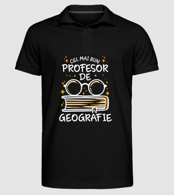Cel mai profesor geografie model negru pe tricou