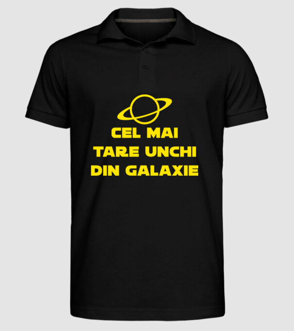 Cel mai tare unchi din galaxie model negru pe tricou