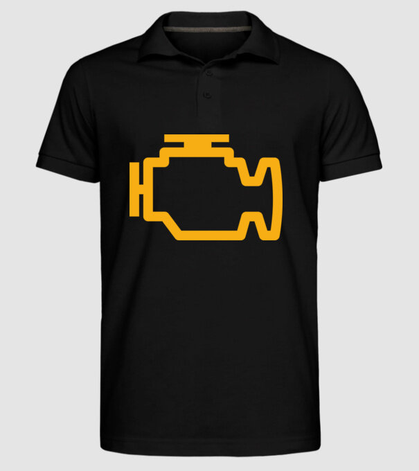 check engine model negru pe tricou