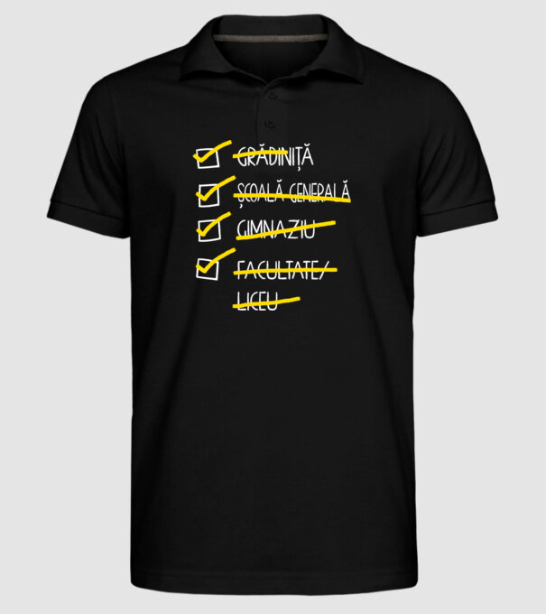 Cheklist educație - Facultate negru model negru pe tricou