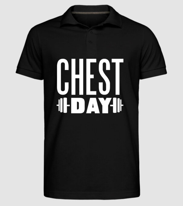 Chest day model negru pe tricou