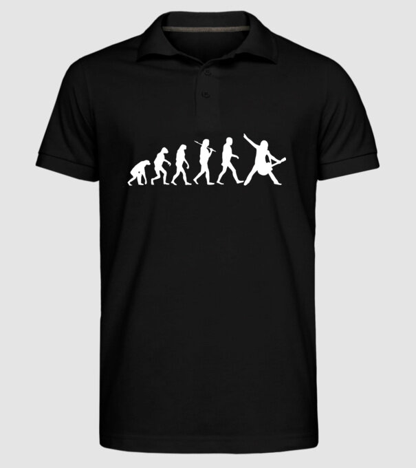 Chitară evoluție model negru pe tricou