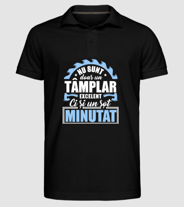 Nu sunt doar un tâmplar excelent, ci și un soț minunat! model negru pe tricou