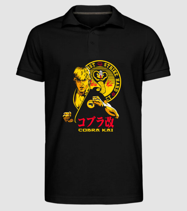 cobra kai poster model negru pe tricou