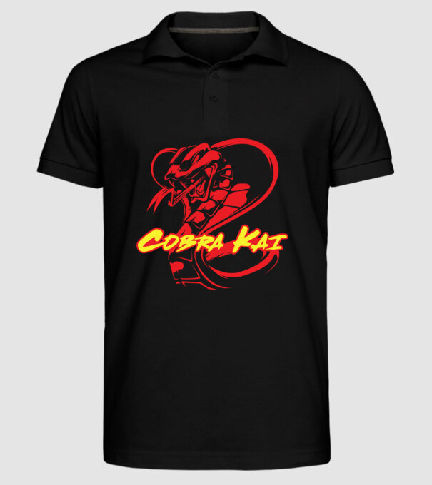 cobra kai simple model negru pe tricou