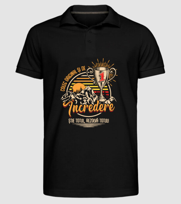 coleg original și de încredere model negru pe tricou