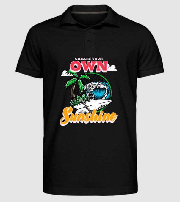 Create your own sunshine surfer skeleton model negru pe tricou