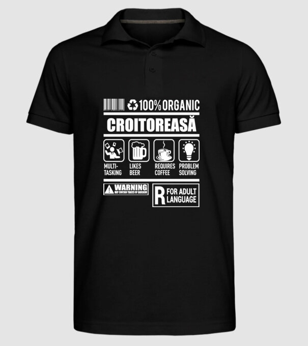 CROITOREASĂ model negru pe tricou