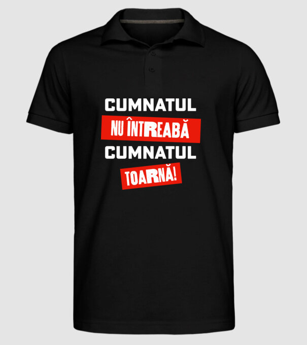 Cumnatul nu întreabă, cumnatul toarnă! model negru pe tricou
