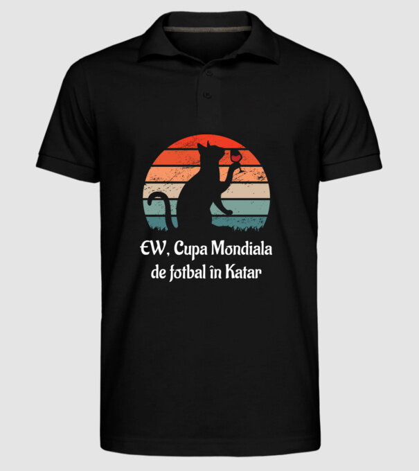 Cupa Mondiala de fotbal în Katar model negru pe tricou