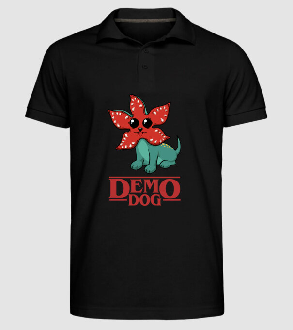 cute demodog model negru pe tricou