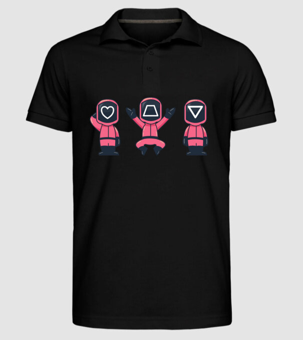 cute squid game toys model negru pe tricou