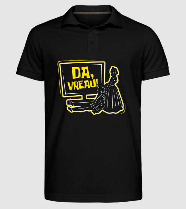 Da, vreau! model negru pe tricou