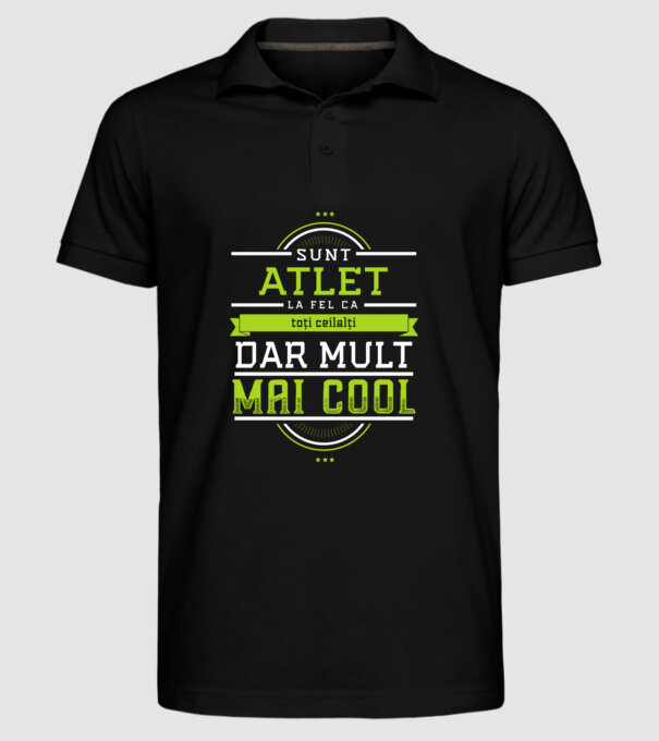 Sunt atlet, la fel ca toți ceilalți, dar mult mai cool model negru pe tricou