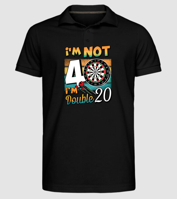 Darts Birthday 40 years old model negru pe tricou