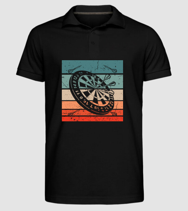 Darts vintage model negru pe tricou