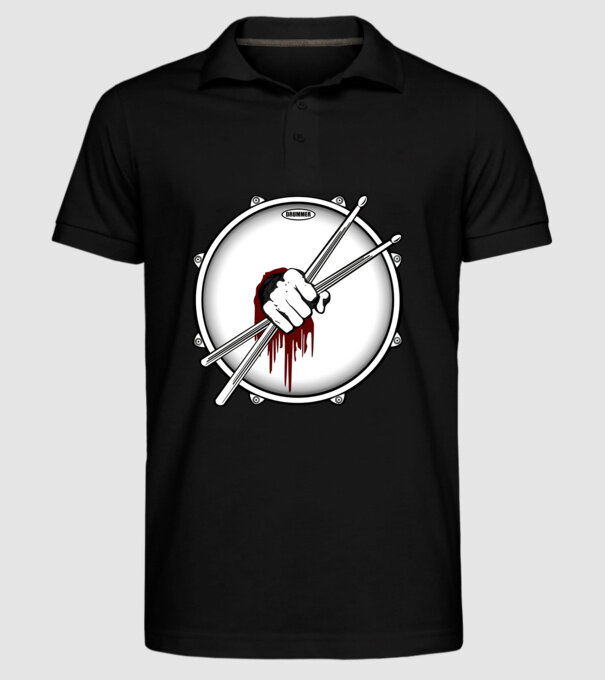 dedicated drummer model negru pe tricou