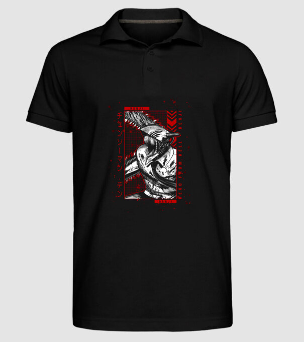 Denji Chainsaw man model negru pe tricou