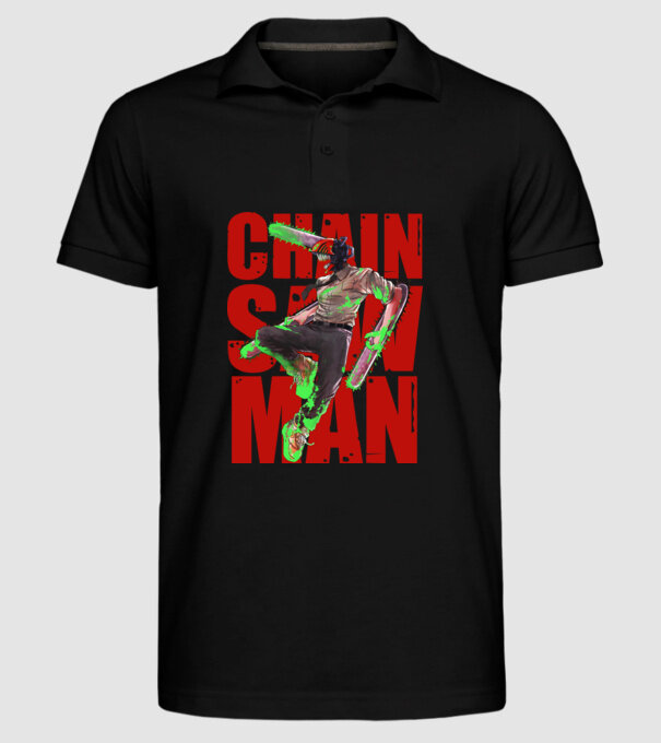 Denji chainsaw man concept model negru pe tricou