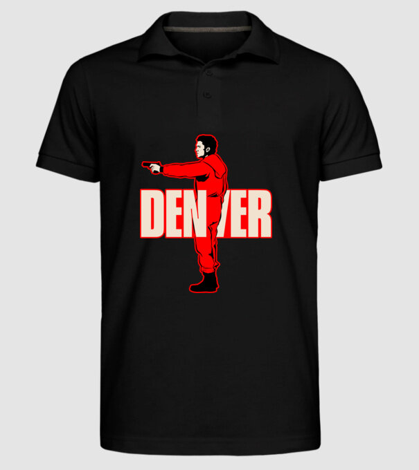 denver la casa de papel model negru pe tricou
